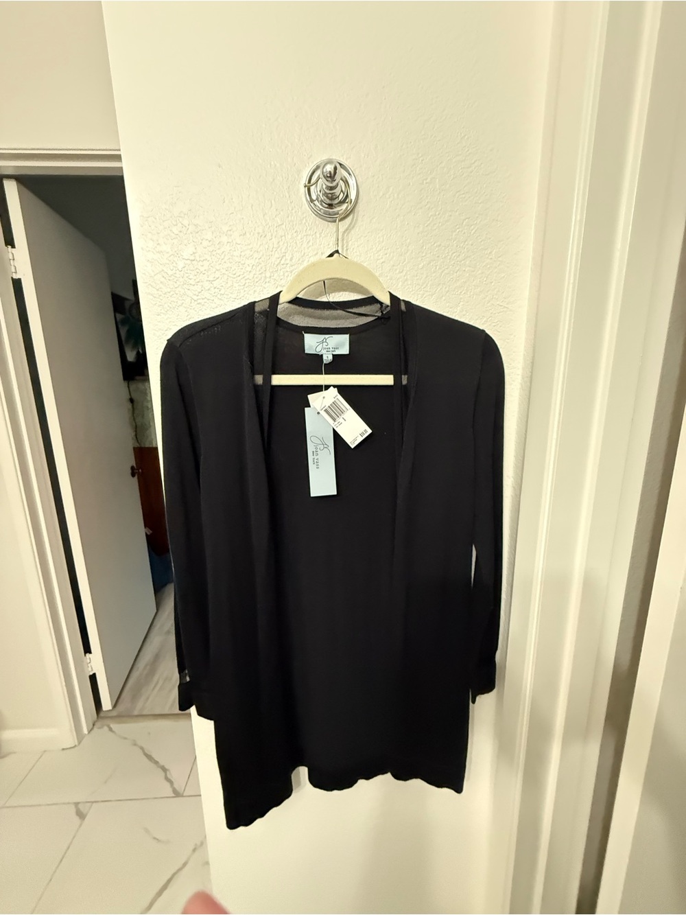 Lightweight Black Open Cardigan - Tag Attached S